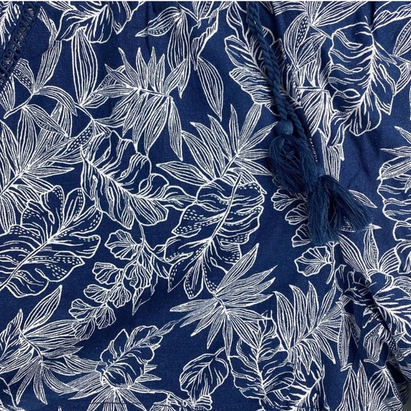 Briggs New York Linen Pull On Shorts Size XL LIKE NEW! Navy Leaf Print Shorts! - Picture 7 of 10